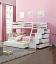 White Twin/Full Bunk Bed /w Trundle and Storage Ladder