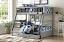 Gray Twin/Full Bunk Bed w/ 2 Drawers