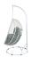 White Wicker Patio Swing Chair Side