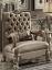 Bone Velvet & Gold Patina Chair w/ 1 Pillow