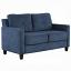 Navy Chenille Loveseat