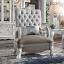 Synthetic Leather & Bone White Chair w/ 1 Pillow