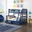 Navy Blue Twin/Full Bunk Bed