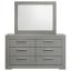 Grey High Gloss Dresser with Mirror