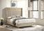 Beige Wingback Bed