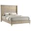Beige Wingback Bed