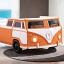 Orange Peace Bus Twin Bed