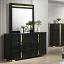 Black/Gold Dresser with Mirror