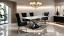 Chrome Dining Table with Silver/Black Chair