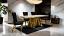 Chrome Dining Table with Gold/Black Chair