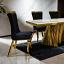 Chrome Dining Table with Gold/Black Chair