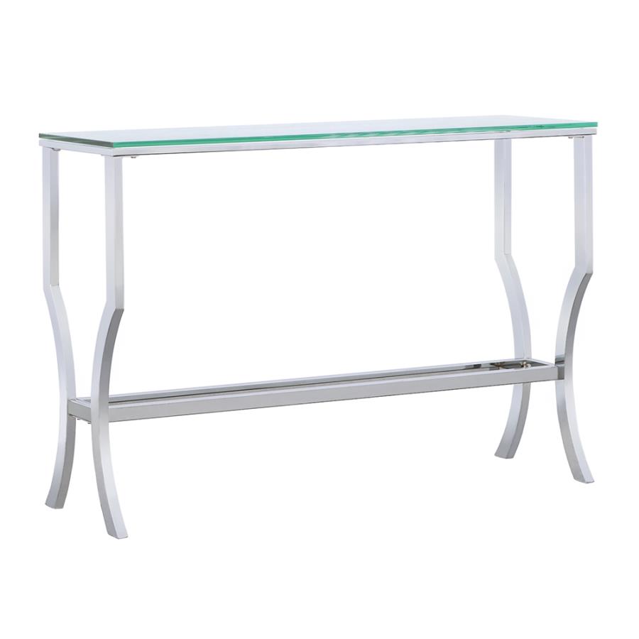 Saide Rectangular Glass Top Entryway Console Table - Thumbnail 3
