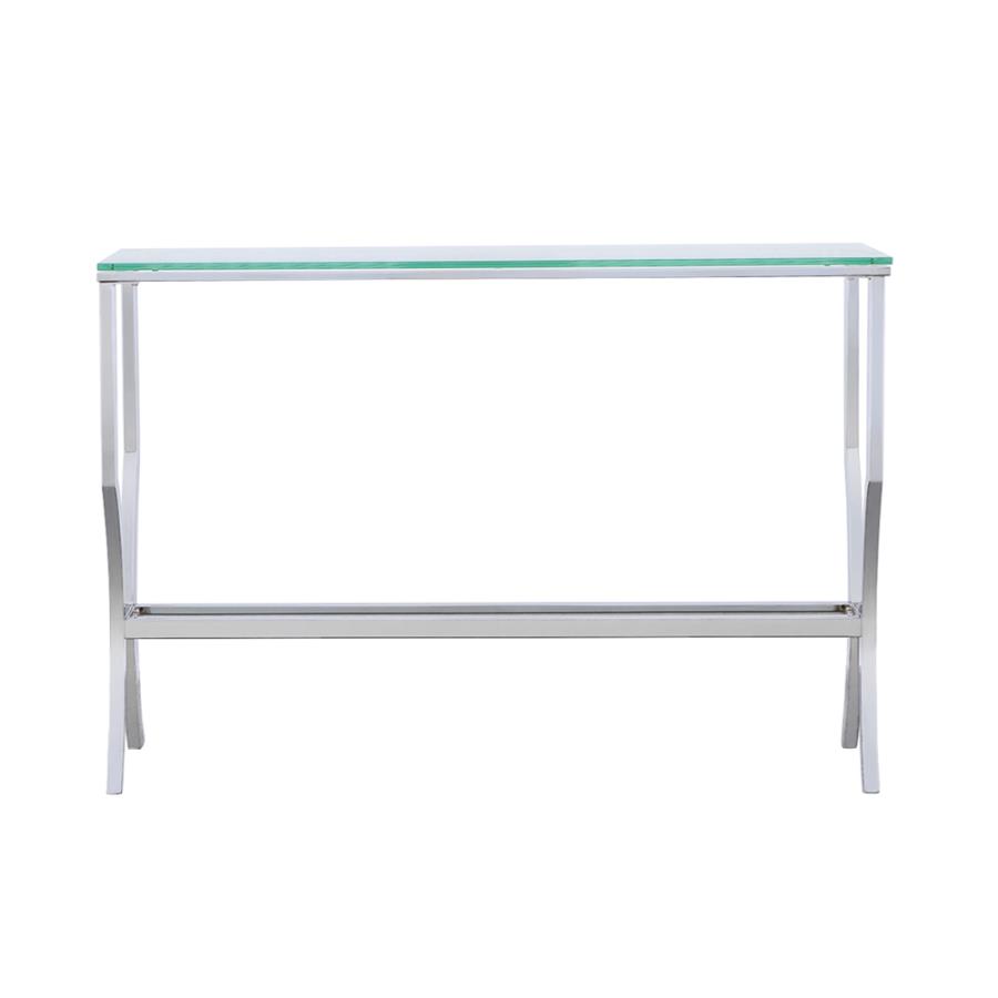 Saide Rectangular Glass Top Entryway Console Table - Thumbnail 4