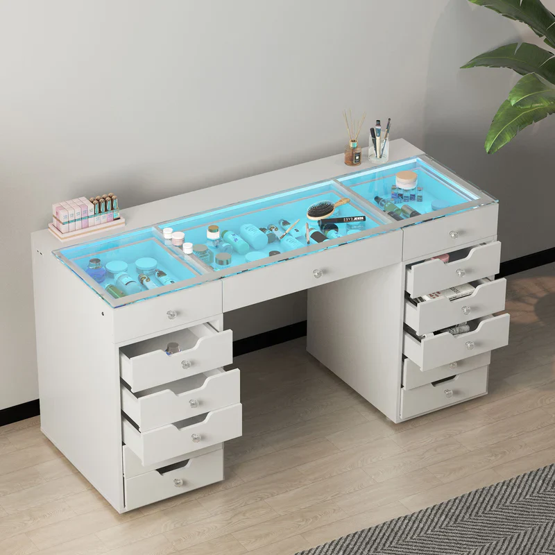 Vanity Table With See Through Drawers