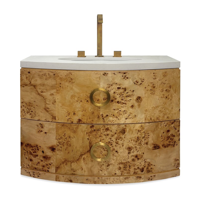 28" Cirque Wall Sink Chest - Burl Bathroom Vanity
