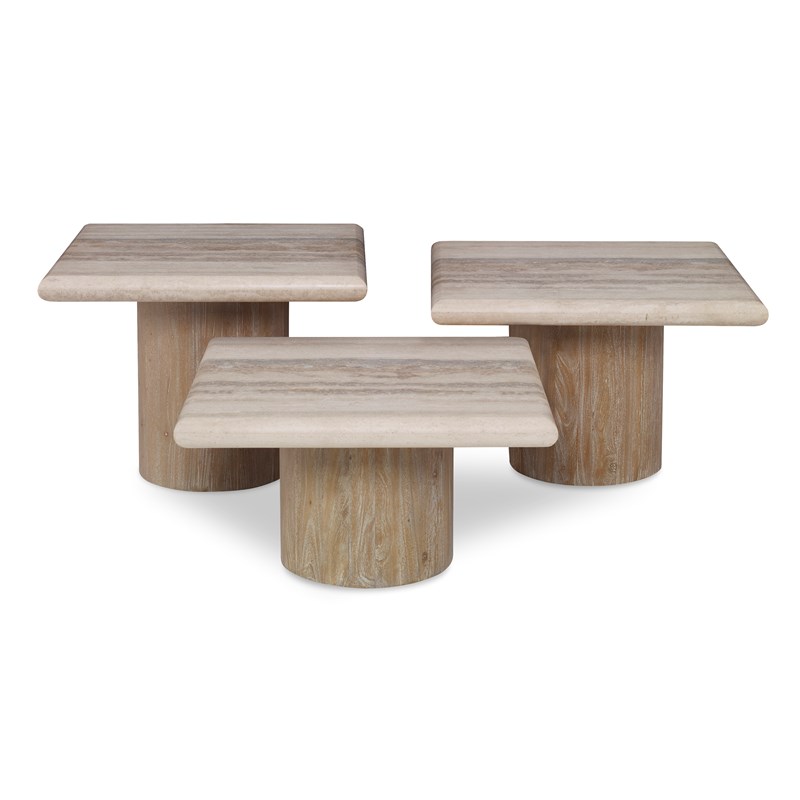 Petros Travertine Table Set of 3