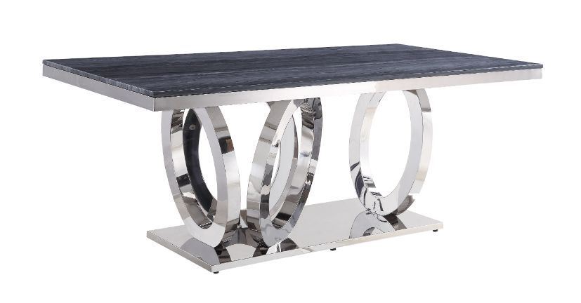 Nasir Faux Marble Dining Table 