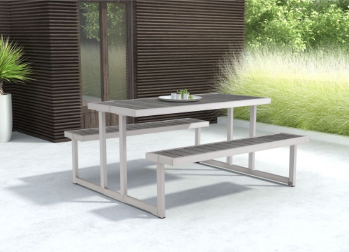 Cuomo Picnic Table Brushed Aluminum