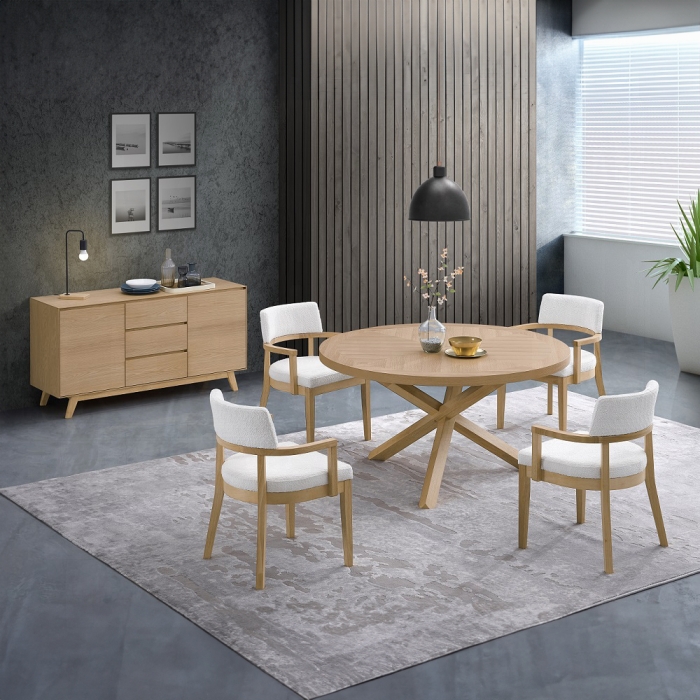 Kasem Scandinavian Design Round Dining Table
