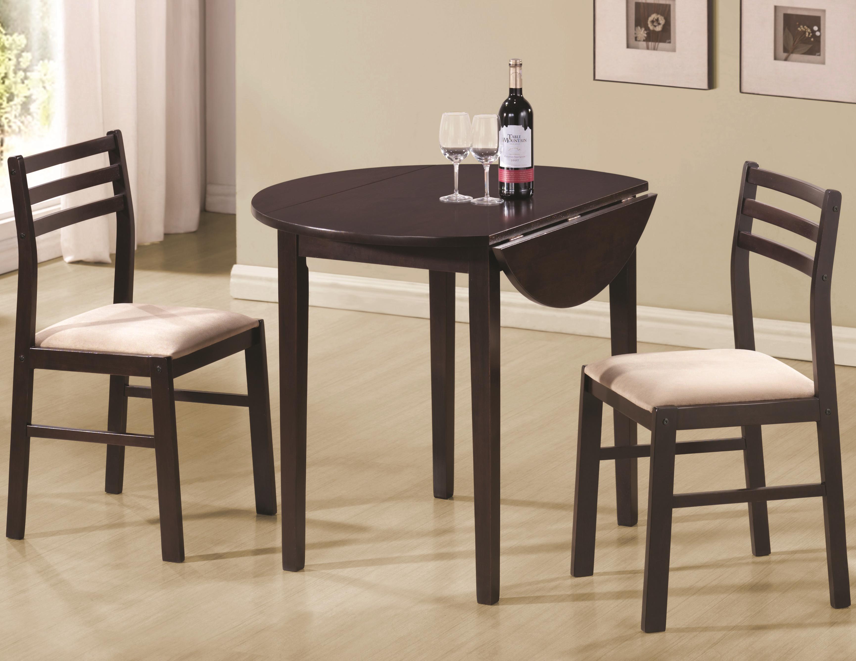 Bucknell 3-piece Round Drop Leaf Dining Table Set