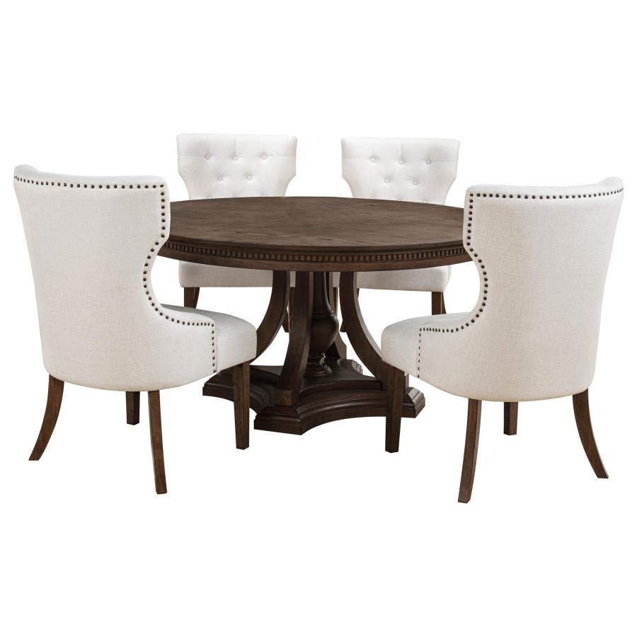 Ridgewell Round Pedestal Dark Oak Dining Table