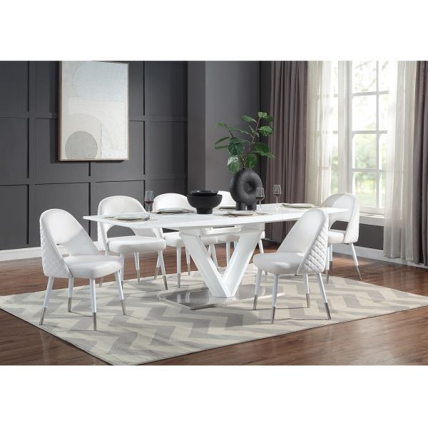 Gallegos V-shape Design Dining Table with Leaf