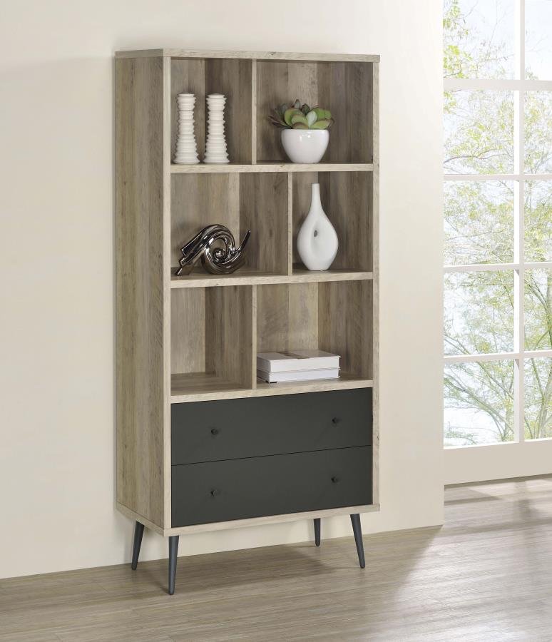 Maeve 70-inch 3-shelf Bookcase with Drawers