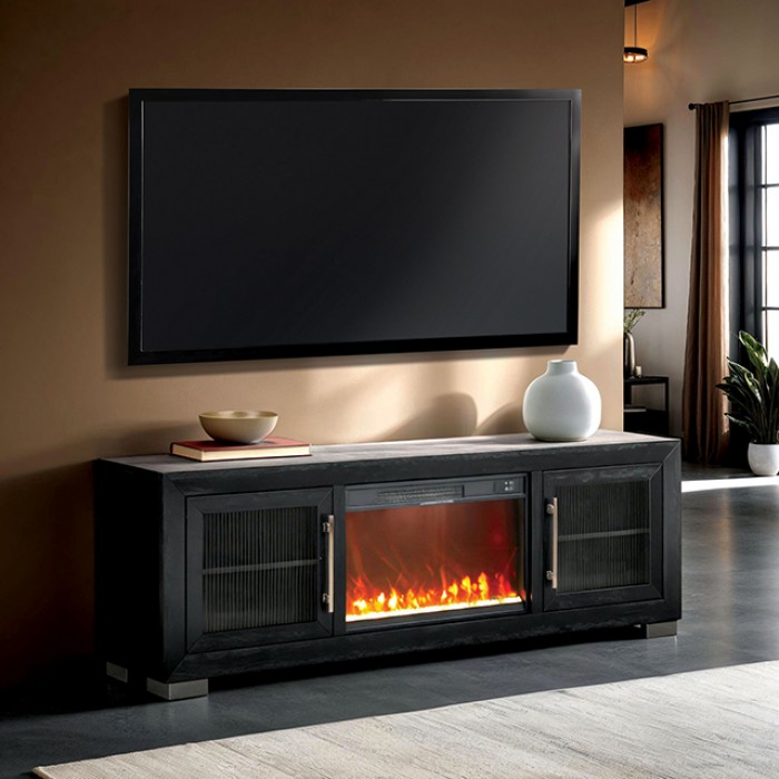 72" Ashbourne Contemporary TV Stand w/ Fire Place
