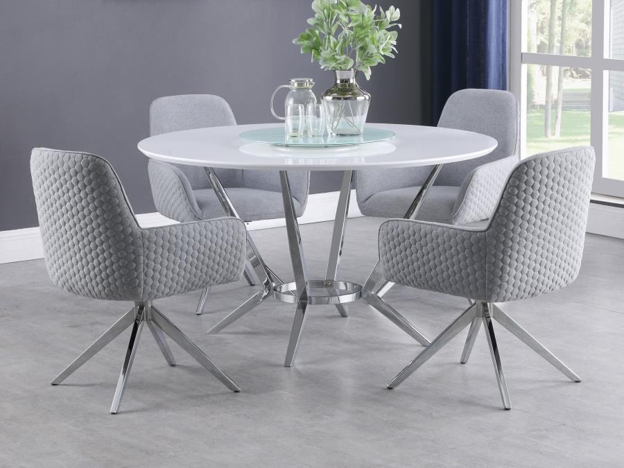 Abby Round 54-inch Lazy Susan Dining Table