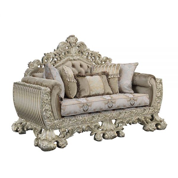 Sorina Victorian Style Loveseat with 5 Pillows