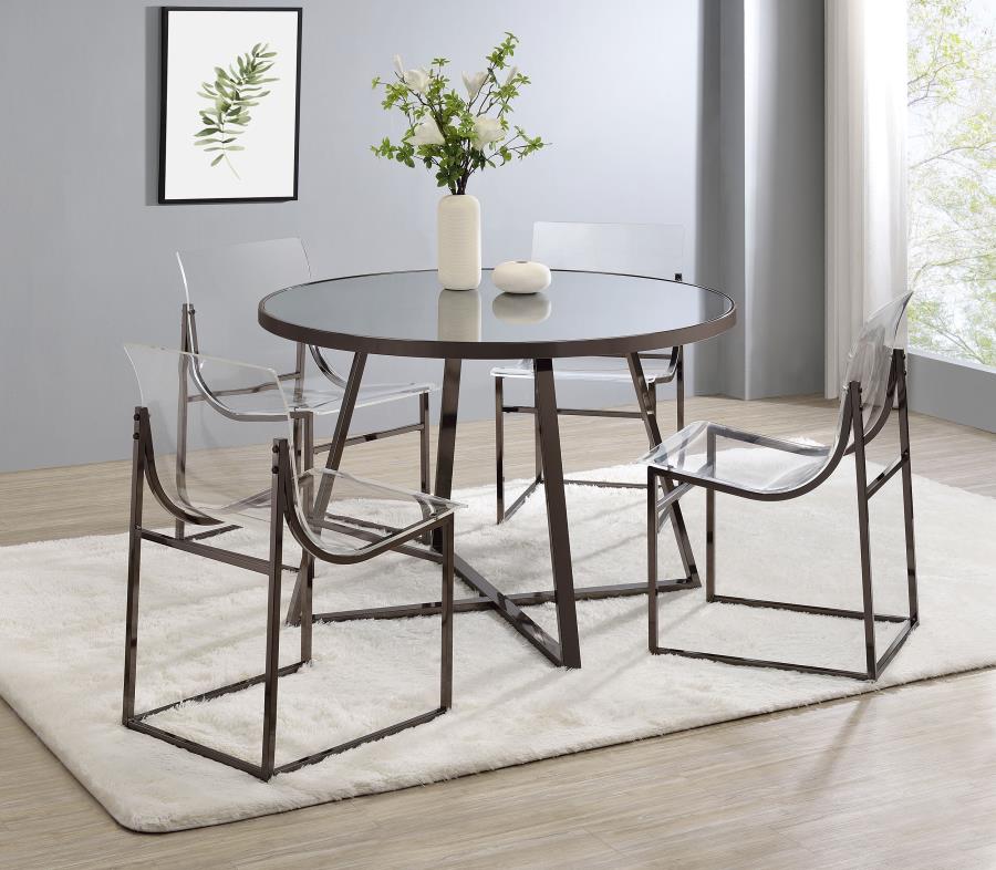 Jillian Round 45-inch Mirror Top Dining Table
