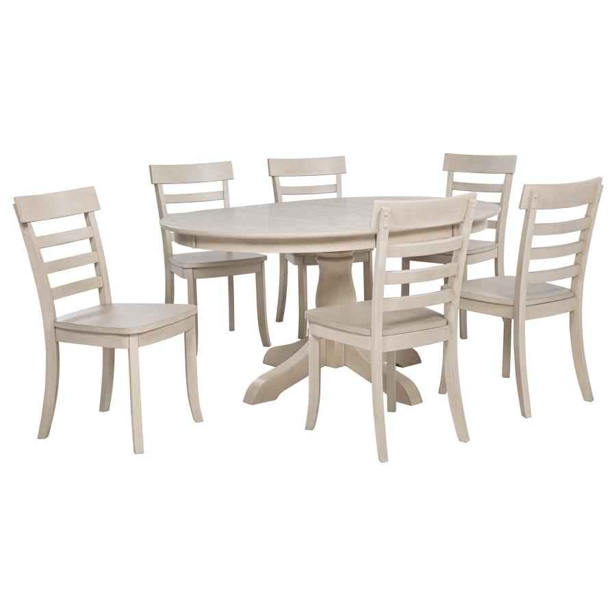 Orrison Oval Extension Leaf Light Linen Dining Table