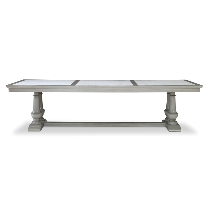 96" Harvest Marble Top Dining Table - Ash Grey
