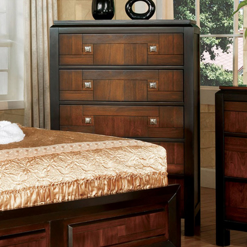 Patra Transitional Chest with Square Chrome Knobs