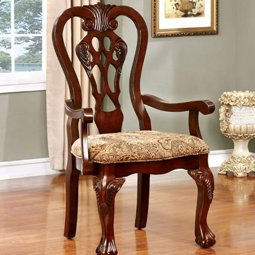 Elana Intricate Back Design Arm Chair Set of 2