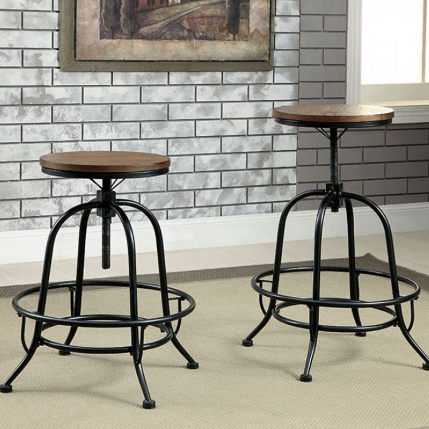 Silvia Industrial Counter Height Chair Set of 2