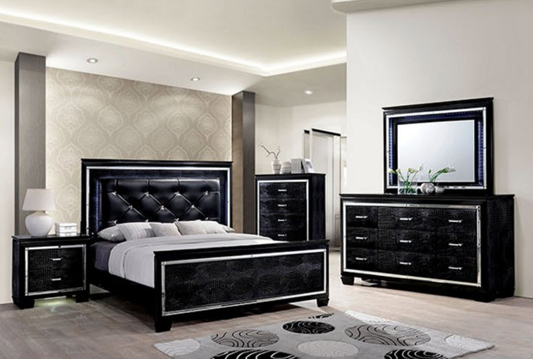 Bellanova Crocodile-Textured Detail Bed 