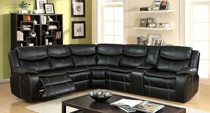 Gatria Plush Cushions Recliner Sectional Sofa