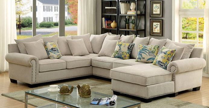 Skyler Rolled Arms Sectional Sofa