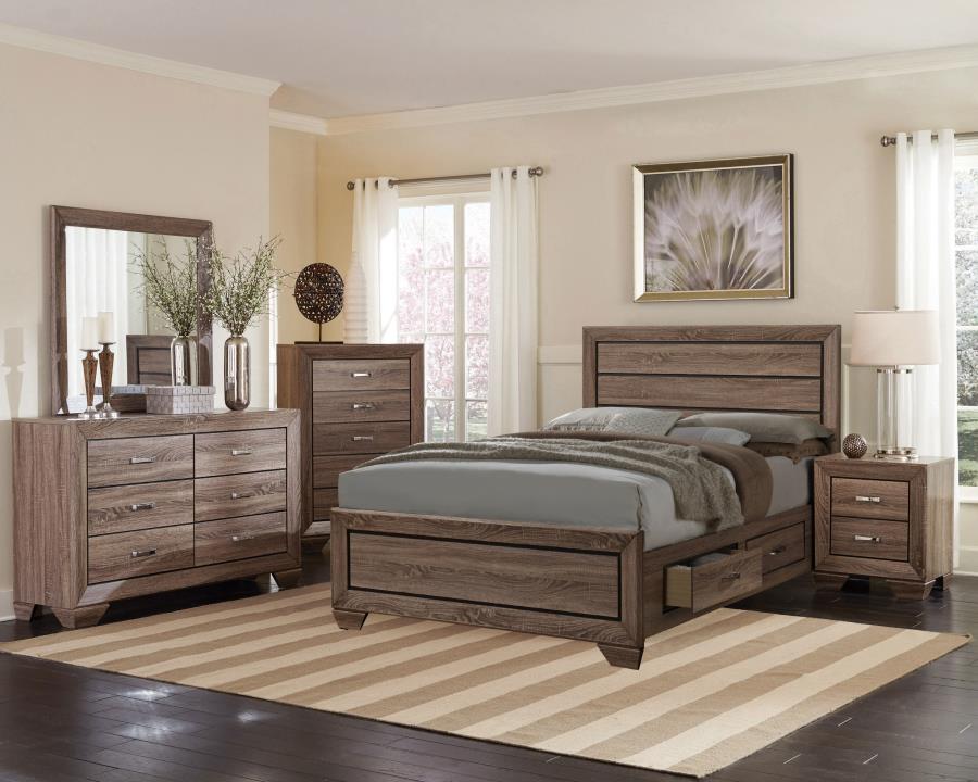Kauffman Wood Storage Panel Bed