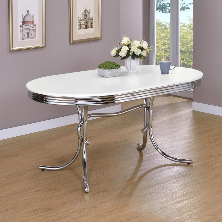 Retro Oval 60-inch Wood Top Dining Table