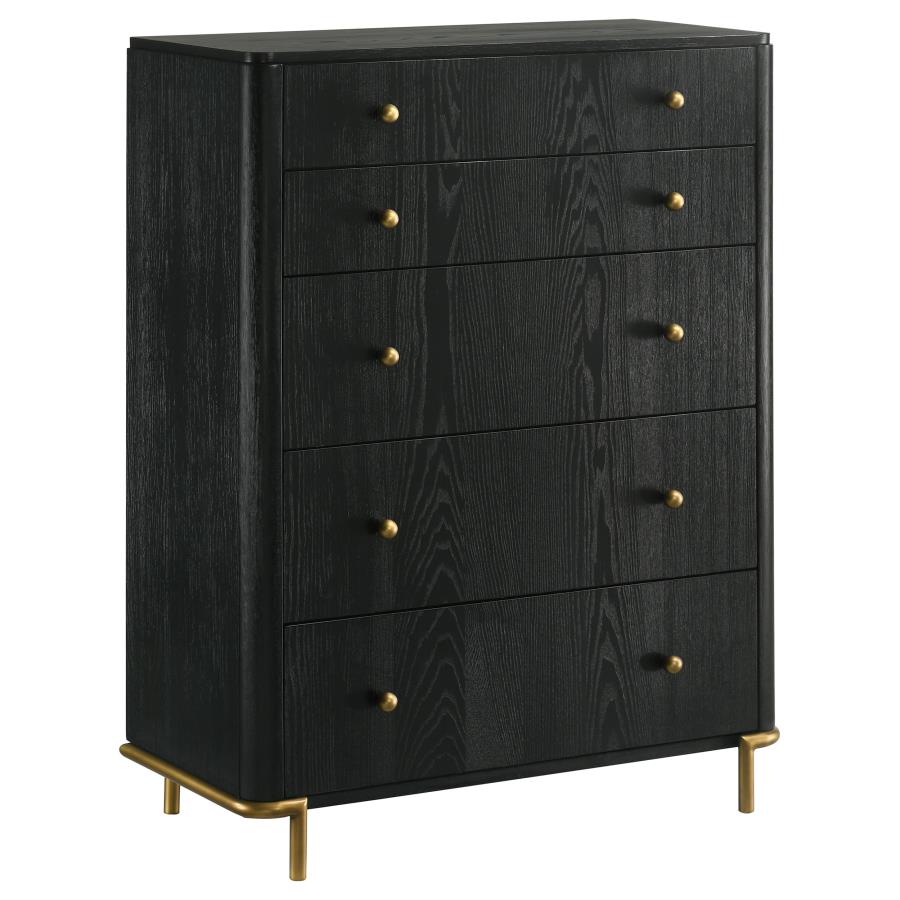Arini Upholstered Panel Black and Grey Chest