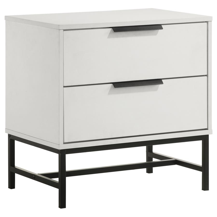 Sonora Upholstered White Nightstand
