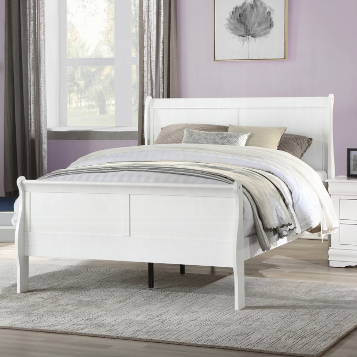Louis Philippe Composite Wood White Bed