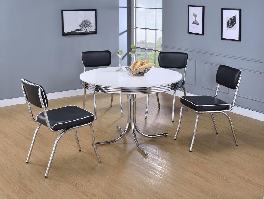 Retro Round 42-inch Wood Top Dining Table