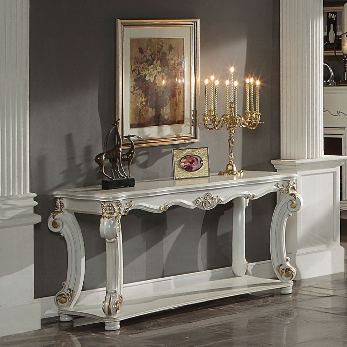 Vendome Rectangular Sofa Table with Scrolled Leg