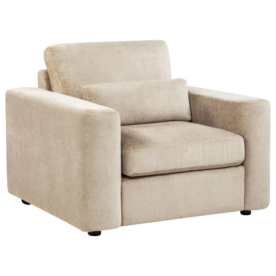 Amador Chenille Upholstered Track Arm Camel Accent Chair