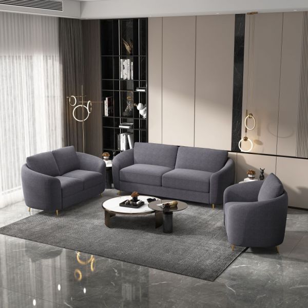 Yuina Slightly Rounded and Slopped Armrests Sofa