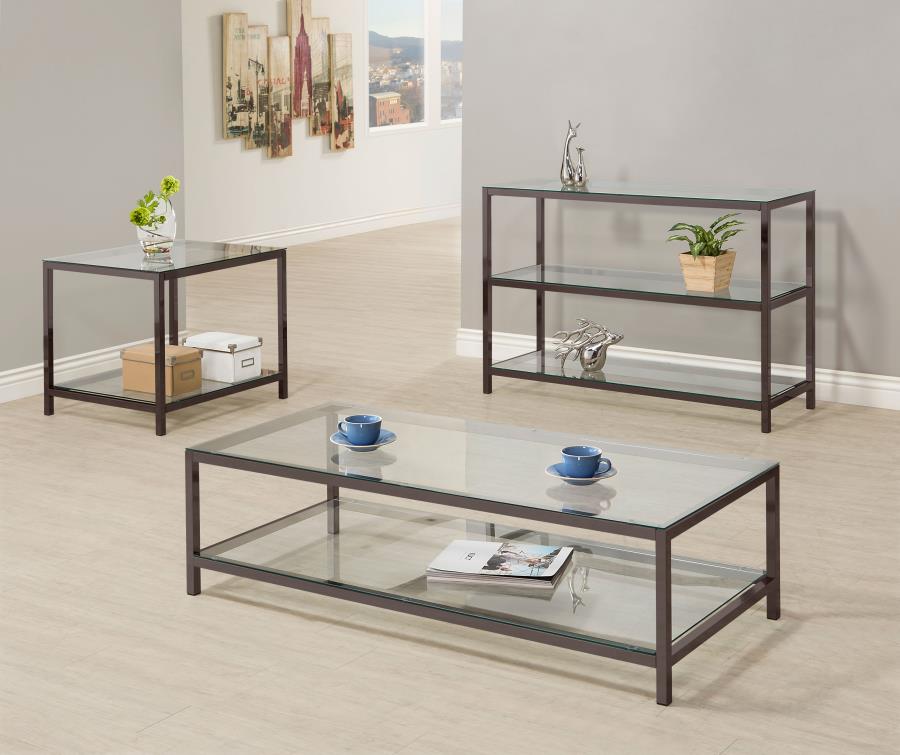 Trini 1-shelf Glass Top Coffee Table