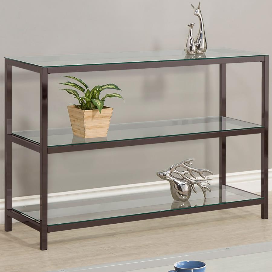 Trini 2-shelf Glass Top Entryway Console Table